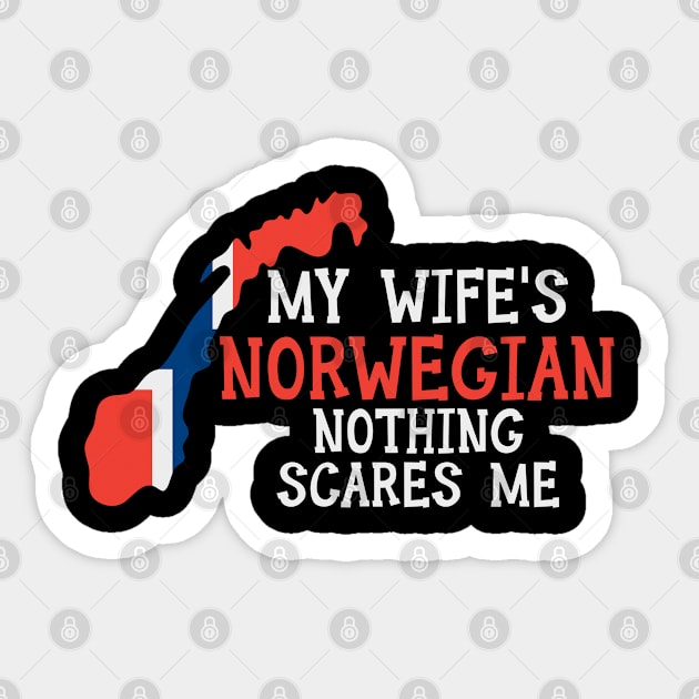 Nothing Scares Me Husband Wife Norway Married Norwegian Sticker by Tom´s TeeStore